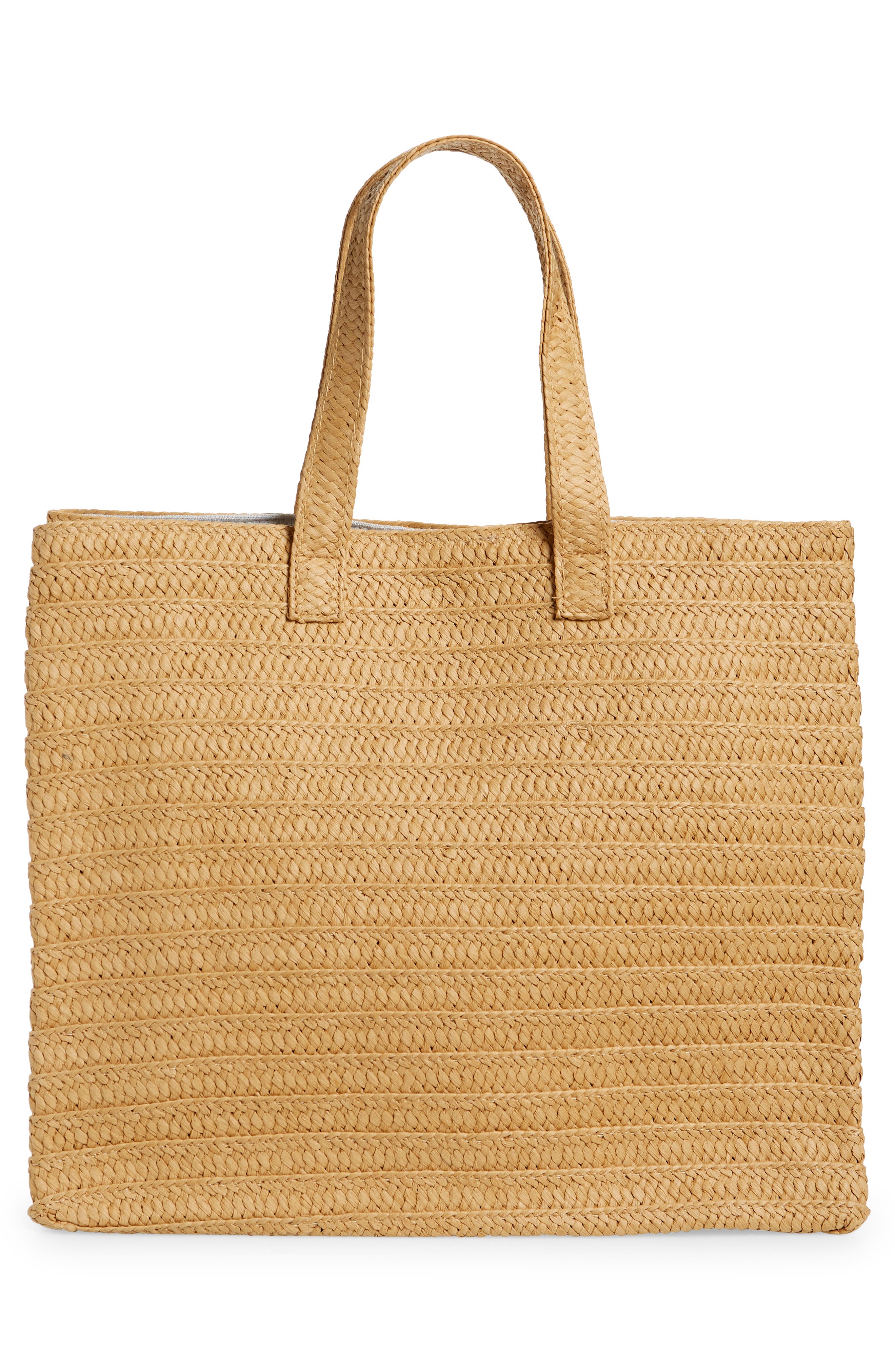 Btb Los Angeles Hola Beaches Straw Tote In Sand Lavender | ModeSens