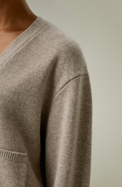 Shop Lilysilk Cropped Wool-cashmere Blend Cardigan Sweater For Women In Camel