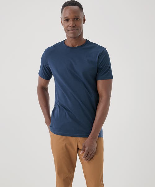 Pact Organic Softspun Crew Neck Tee In French Navy