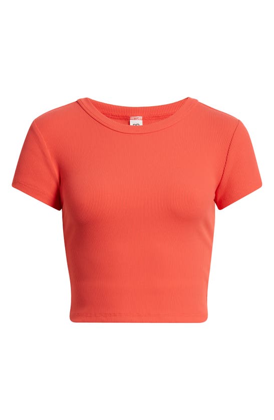 Shop Bp. Compact Rib Crop Baby Tee In Red Cayenne