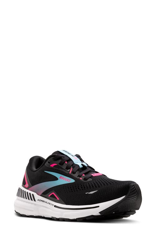 Brooks Adrenaline GTS 23 Gore-Tex® Running Shoe in Black/Knockout Pink/Aqua 