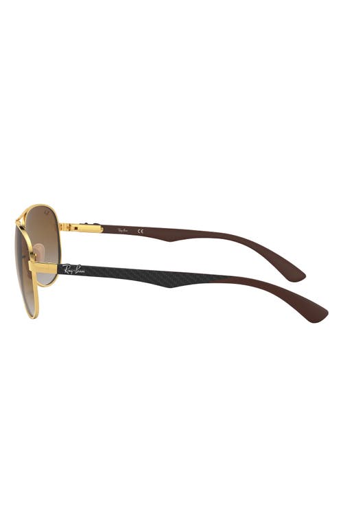 Ray Ban Ray-ban 61mm Gradient Pilot Sunglasses In Brown