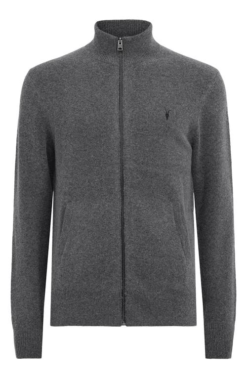 Shop Allsaints Statten Zip Cardigan In Carter Grey