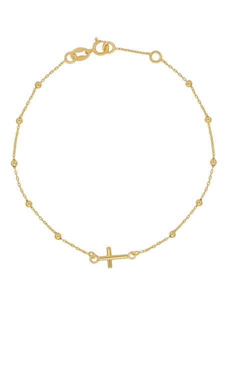 Bony Levy Blg 14k Gold In-line Cross Chain Bracelet In 14k Yellow Gold