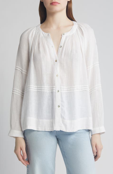 Frances Linen Blend Button-Up Shirt