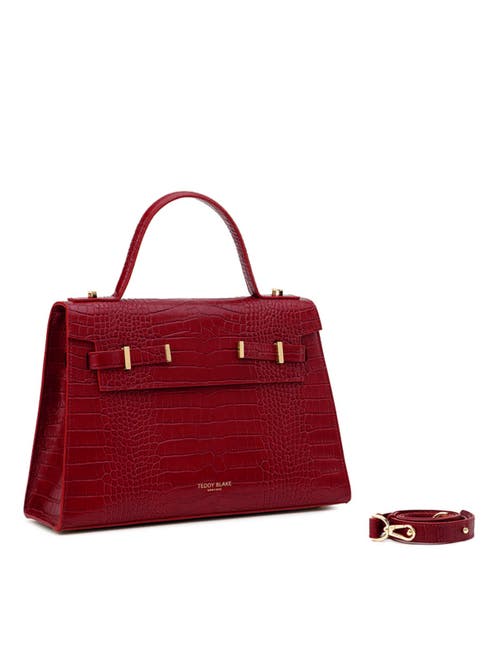 Teddy Blake Ava Croco Gold 14" In Dark Red