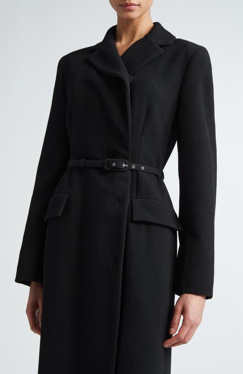 Shop Emilia Wickstead Kalonice Long Sleeve Belted Midi Coatdress In Black