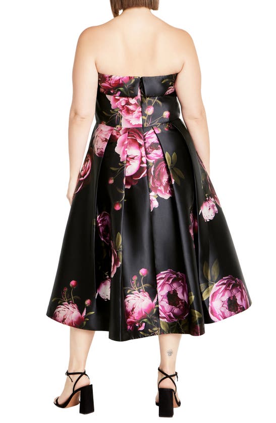 Shop City Chic Tiffany Bloom Strapless Dress In Multi Bloom