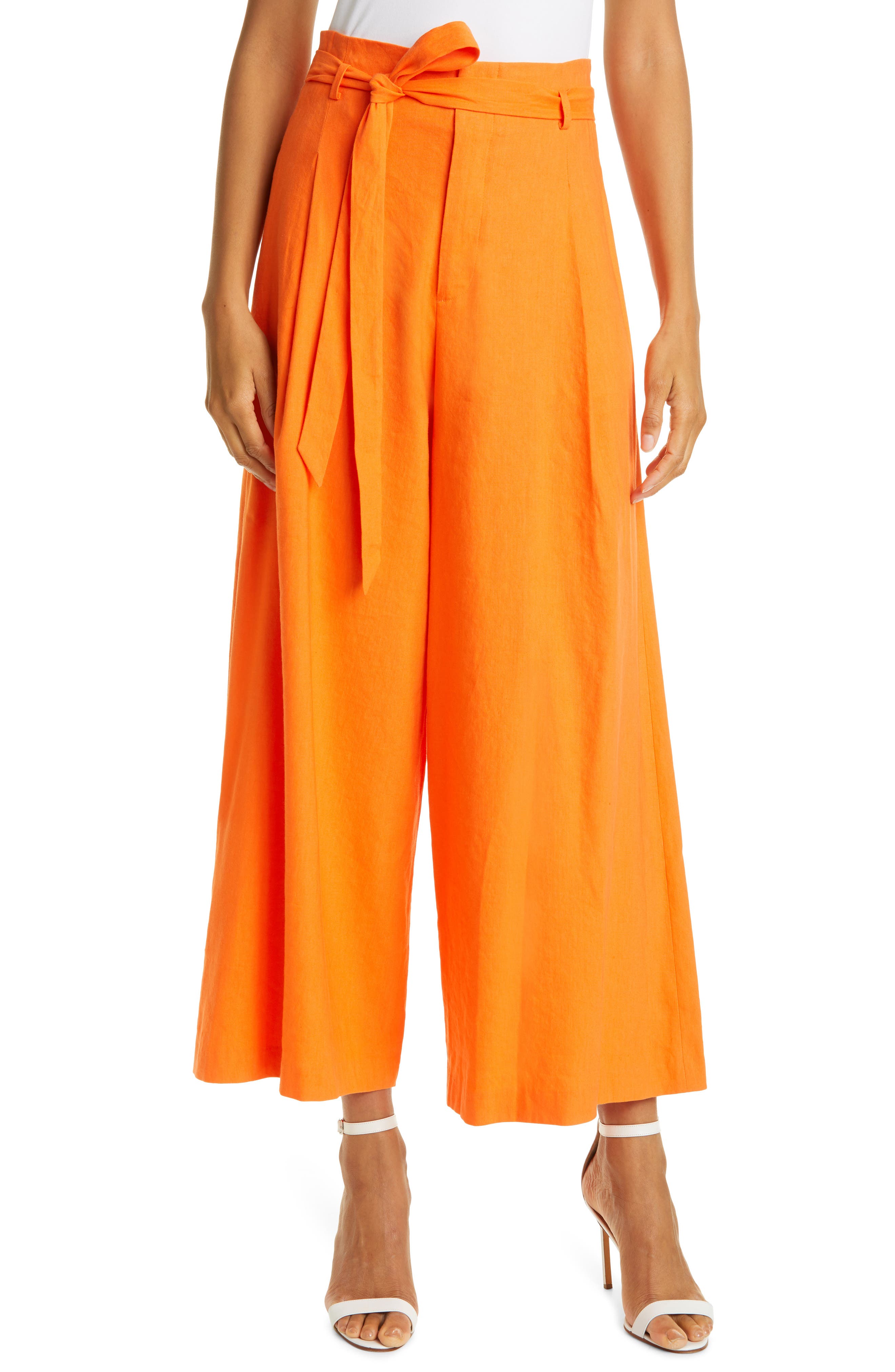 Orange straight leg trousers Clearance