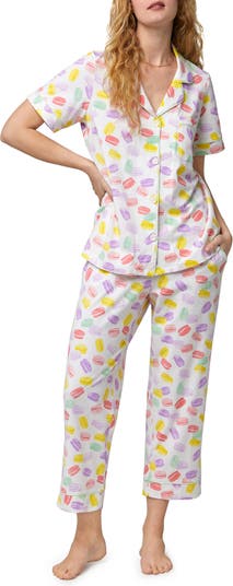 BedHead Pajamas Print Crop Organic Cotton Knit Pajamas