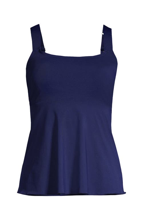 Shop Lands' End Plus Size Flutter Scoop Neck Tankini Top In Deep Sea Navy