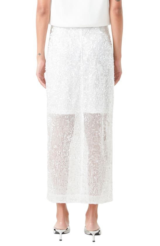 Grey Lab Sequin Maxi Skirt In White