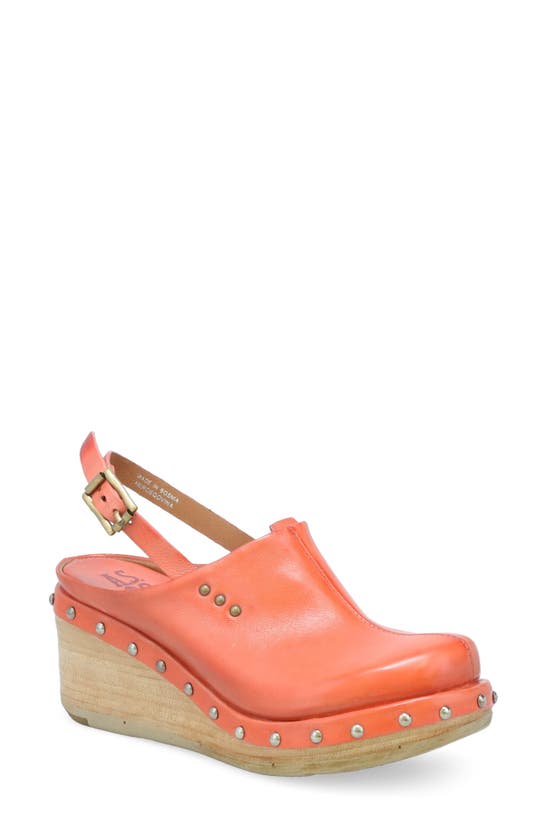 As98 Puck Wedge Slingback Clog In Coral