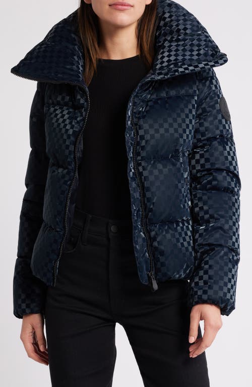 Shop Save The Duck Alas Water Repellent Check Puffer Coat In Blue Black