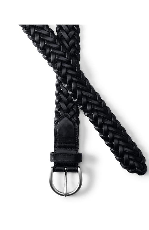 Shop Lands' End Leather Braided Belt In Black