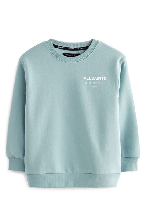 Smallsaints By Allsaints Kids' Underground Oversize Crewneck Logo Sweatshirt In Blue