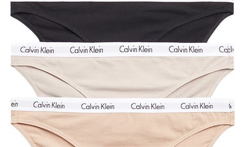 Calvin Klein Pack Of 3 Assorted Bikinis In Ru4 Black/sanda