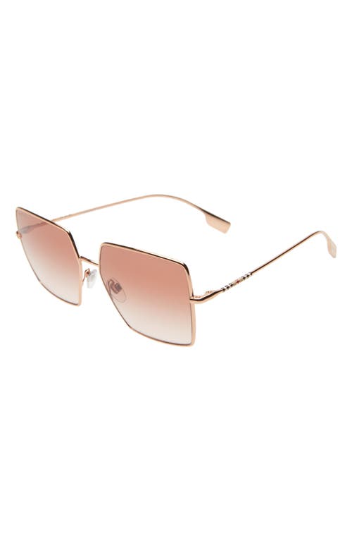 Shop Burberry 58mm Square Sunglasses In Rose Gold/gradient Pink