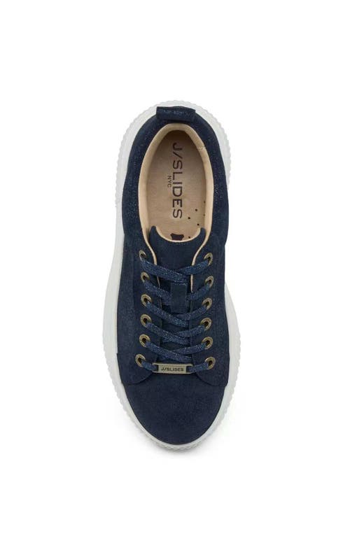 Jslides Footwear West Sneaker In Metallic Navy