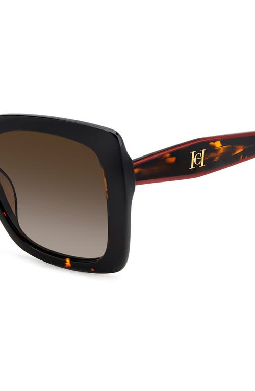 Carolina Herrera 54mm Gradient Square Sunglasses In Havana/brown Sf