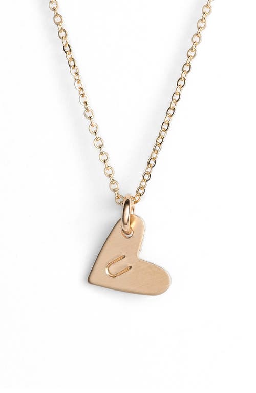 Nashelle 14k-Gold Fill Initial Mini Heart Pendant Necklace in Gold/U at Nordstrom