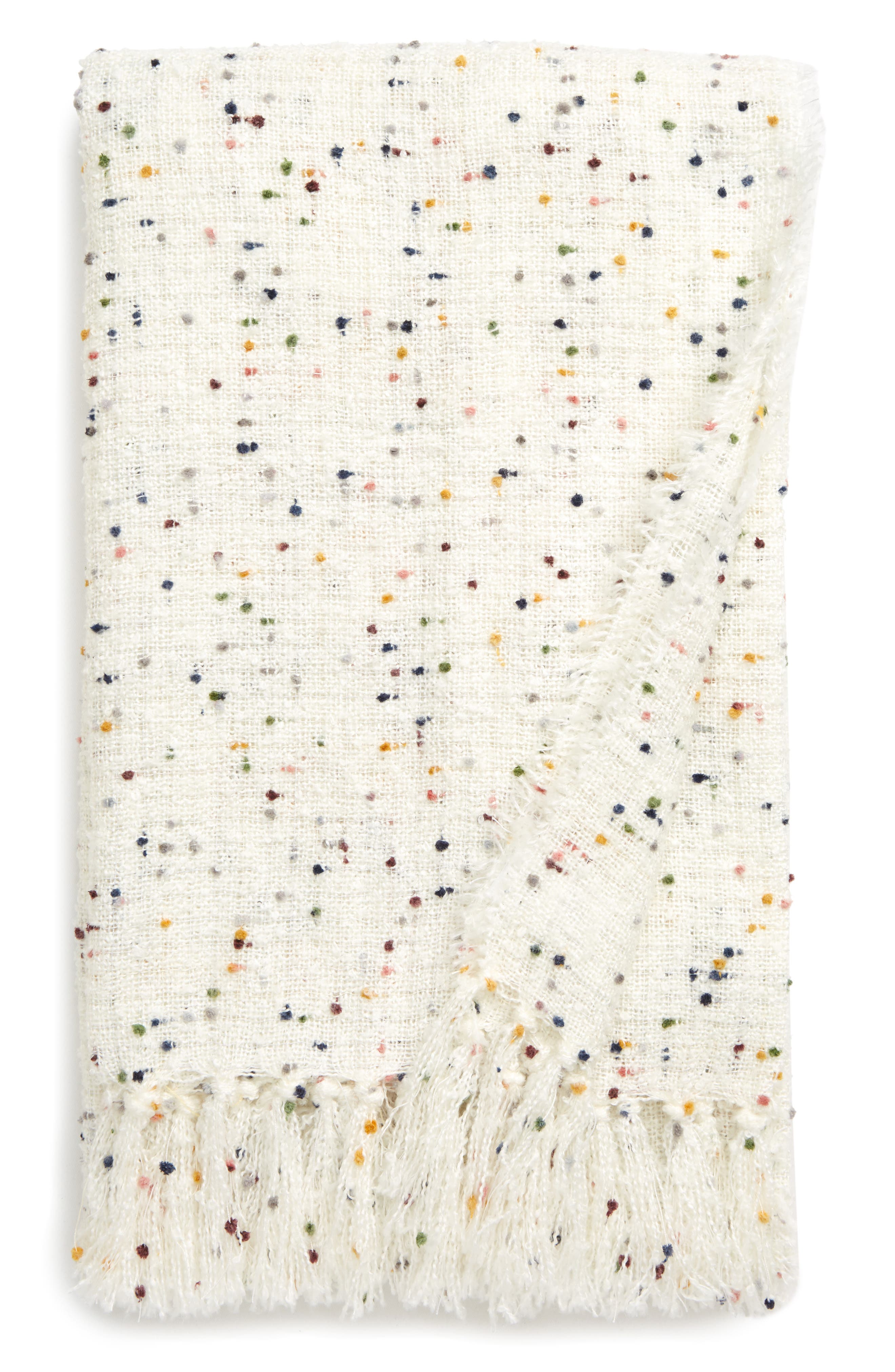 Bp. . Confetti Nep Fringe Throw Blanket In Ivory Multi