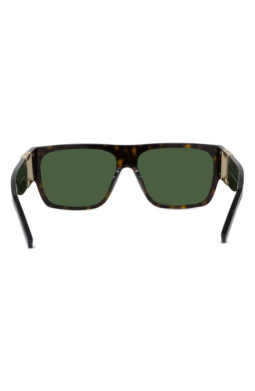 Shop Givenchy 4g 62mm Rectangular Sunglasses In Dark Havana/smoke