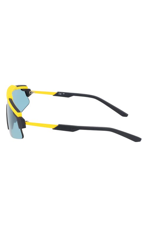 Nike Marquee 66mm Oversize Shield Sunglasses In Laser Orange/teal