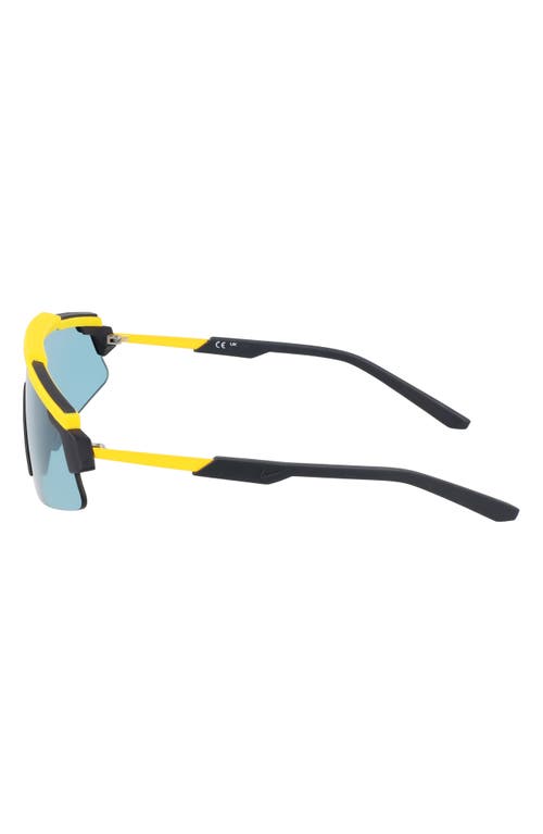 Shop Nike Marquee 66mm Oversize Shield Sunglasses In Laser Orange/teal