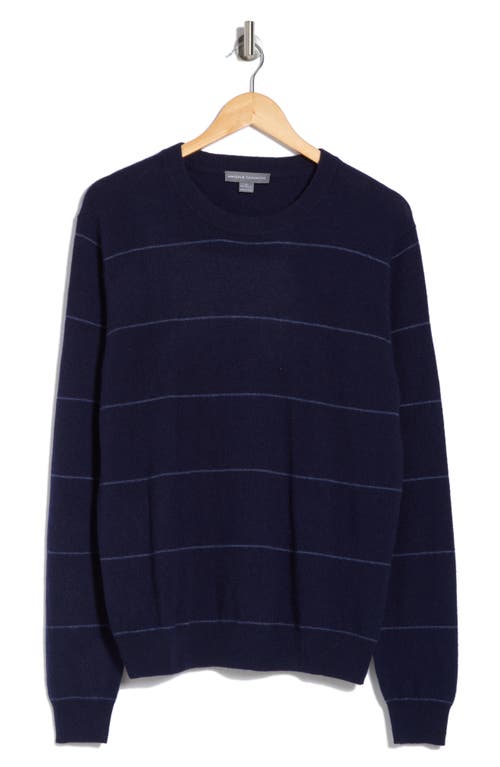 Bruno Magli Stripe Cashmere Sweater In Navy