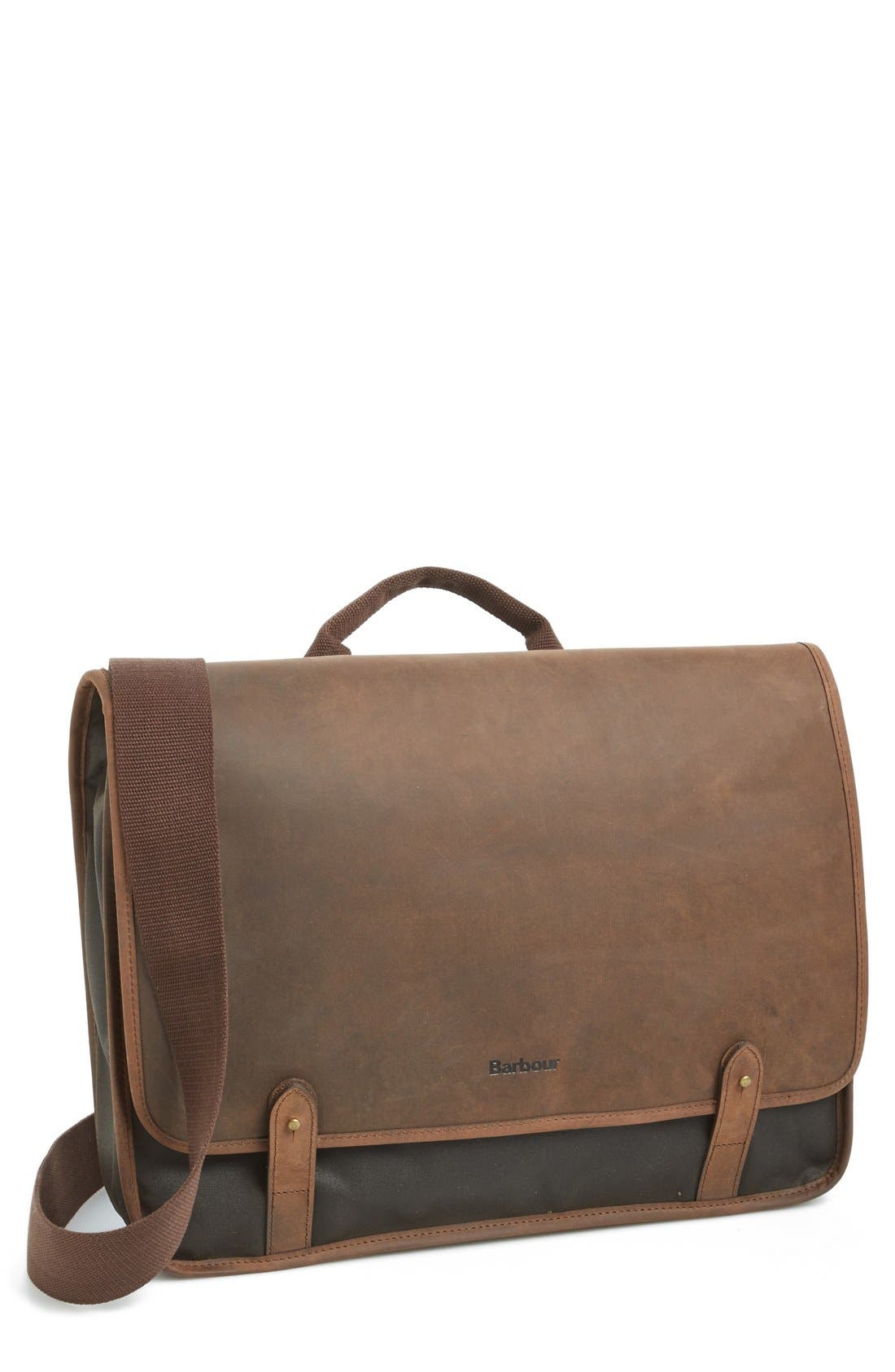 waxed canvas briefcase barbour