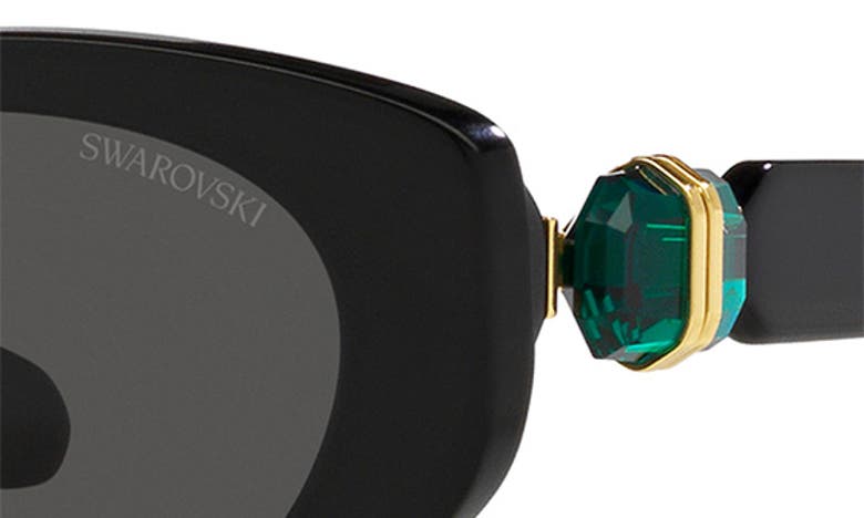 Swarovski 53mm Oval Sunglasses In Dark Grey