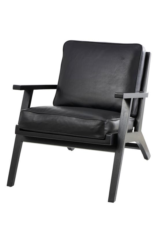 Willow Row Leather Accent Chair In Black