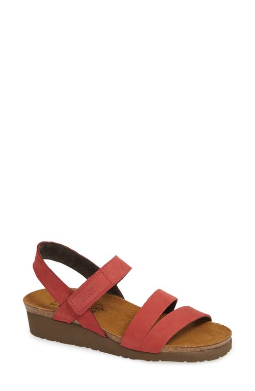 'Kayla' Sandal in Brick Red Nubuck Leather
