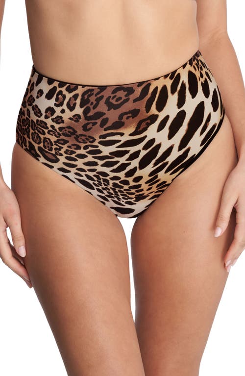 Natori Reversible High Waist Bikini Bottoms In Brown