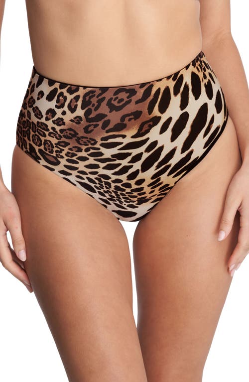 Natori Women's Riviera Reversible High Rise Bikini Bottom In Luxe Leopard/black
