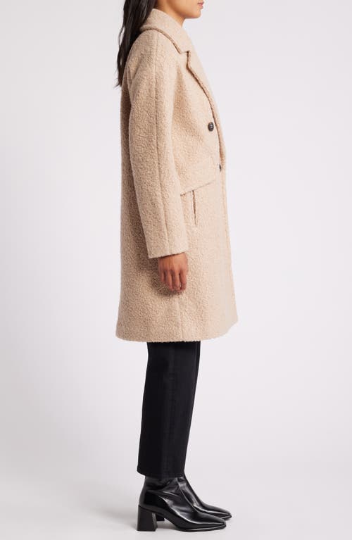 Shop Bcbg Double Breasted Bouclé Coat In Oatmeal