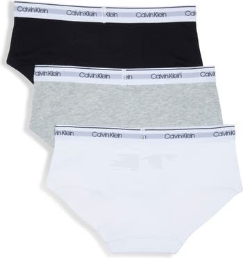 Calvin Klein Girls' Modern Cotton Hipster Panty, 2-Pack, Heather  Grey/Black, Heather Grey/Black, Large : : Clothing, Shoes &  Accessories