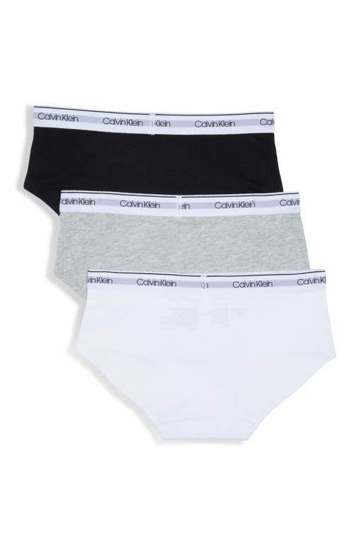Calvin Klein Kids' 3-pack Hipster Briefs In Heather Grey/black/white
