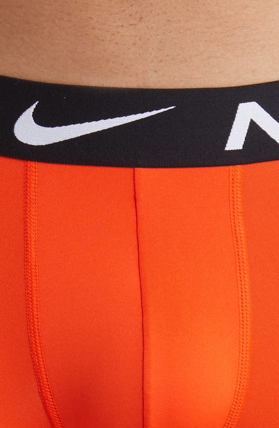 Shop Nike 3-pack Dri-fit Essential Micro Boxer Briefs In Team Orange