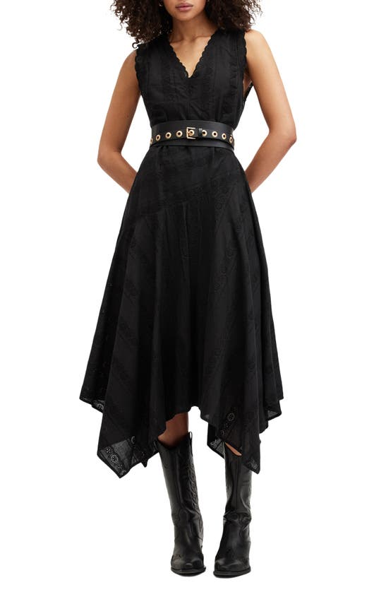 Shop Allsaints Avania Eyelet Embroidery Dress In Black