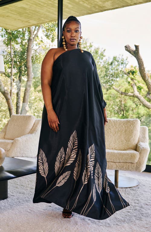 Shop Diarrablu Satu Palms One-shoulder Maxi Dress In Black