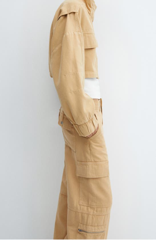 Shop Mango Cargo Cotton Pants In Medium Brown