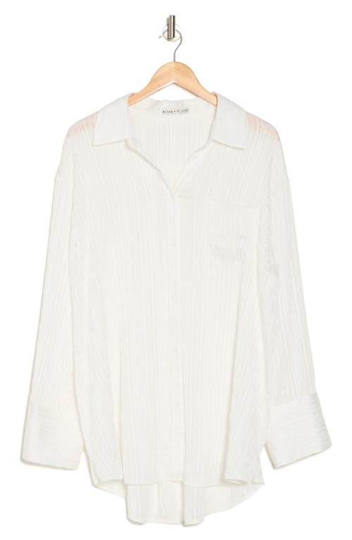 Shop Alice And Olivia Alice + Olivia Finely Oversize Button-up Shirt In Off White