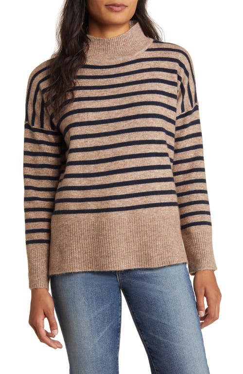 Mock Neck Tunic Sweater in Natural