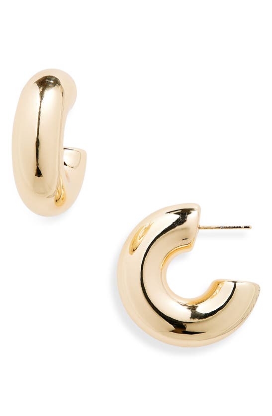 Shop Natasha C Tube Hoop Earrings In Gold