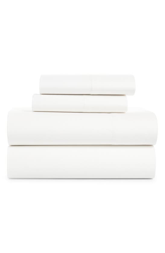 Shop French Connection Cotton Percale 4-piece Bed Sheet Set In Bright White