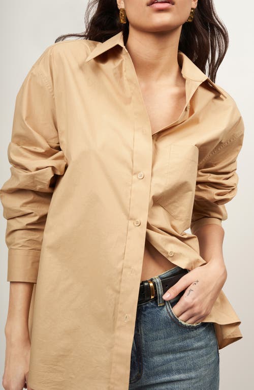 Shop Equipment Elianna Oversize Cotton Button-up Shirt In Incense