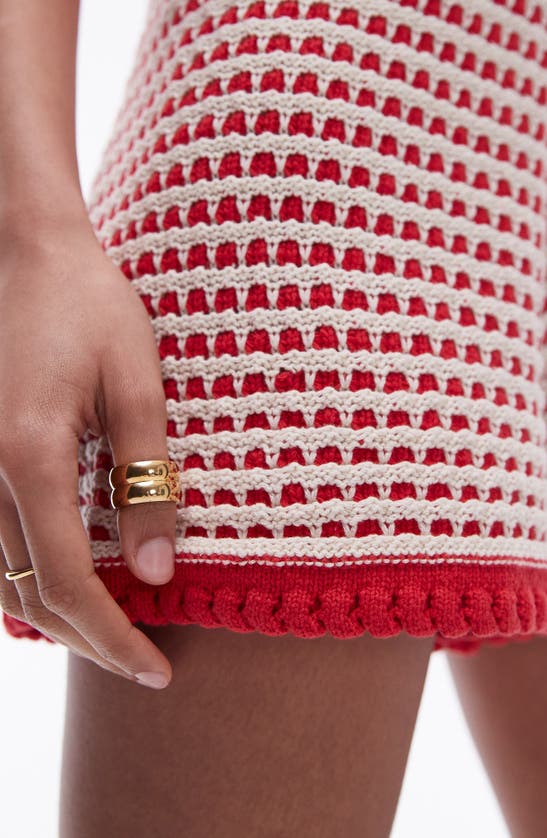 Shop Topshop Chunky Sweater Knit Shorts In Red