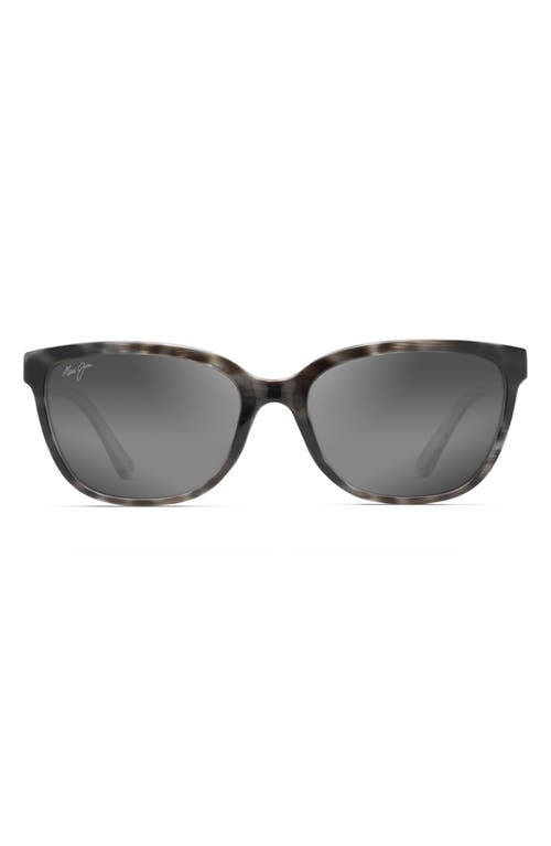 Maui Jim Honi 54mm PolarizedPlus2 Cat Eye Sunglasses in Grey Tortoise Stripe